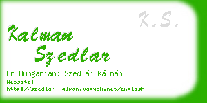 kalman szedlar business card