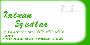 kalman szedlar business card